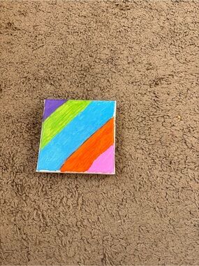 Colorful Diagonal Stripe Mini Canvas - Bright Blue, Orange, Pink, Green, Purple
